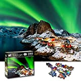 Universal Castle Foil Carta Puzzle 1000 Pezzi Adulti - Aurora Boreale Norvegia - Romantic Norway Foto Euro Puzzle Paesaggi - ...