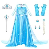 URAQT Elsa Costume Bambina, Elsa Vestito Set Elsa Vestito Carnevale, Elsa Bambina Abito da Principessa per Halloween Cosplay Natale Feste ...