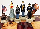 US American Civil War Queens Set di pezzi da uomo di scacchi dipinti a mano - NO Board