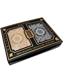 US Playing Card Co.- Arrow Black & Gold Wide Jumbo Index 2 Mazzi di Carte da Poker in Plastica di ...