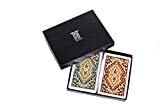 US Playing Card Co. KEM - Carte da Poker a 4 Semi, Retro Decorato a Cachemire, Colore: Blu/Rosso