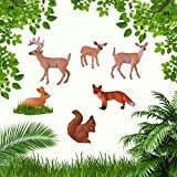 UTRUGAN Set di 6 statuette di animali della foresta, mini giocattoli in miniatura, animali realistici, personaggi della foresta, per Natale, ...