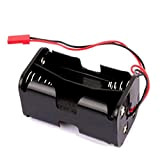 UxradG Contenitore per batteria in plastica per ricevitore 4 contenitori per vano batteria AA per 1/8 1/10 RC modello HSP(nero)