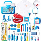 Valigetta Dottore Bambini, Kit medico Dentista per Bambini, Set di Costumi Medici per Bambini, con Stetoscopio Leggero e Sonoro, Regalo ...