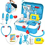 Valigetta Dottore Giocattolo Zaino Medico Kit con Accessori Gioco di Ruolo Bambini Giocattoli Bambino 3 Anni, 17 Pezzi