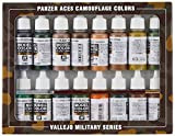 Vallejo Model Color Panzer Aces Mimetico - Set Pittura Acrilica, 16 x 17 ml, Colori Asortiti