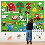 vamei Giochi Montessori Apprendimento Giocattolo Educativo Farm Fattoria Story board in feltro Giocattoli Prescolari Regalo per Bambini 3 4 5 ...