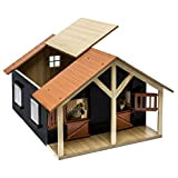Van Manen, Kids Globe Farming 610167 - Stalla per cavalli in legno, scala 1:24, con 2 vani, officina, tetto e ...