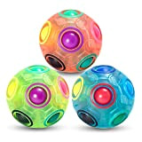 Vdealen Magischer Regenbogen-Puzzleball, Fidget Ball Puzzle-Spiel Fun Stressabbau Magischer Ball (Rosa & verde & blu)