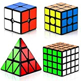 Vdealen Original Speed ​​Cube - ​​Cube Set di 2x2 3x3 4x4 Piramide Cube (Adesivo nero)