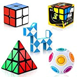 Vdealen Set di Cubi Magici, 5 Pezzi Set di Cubi di Velocità Professionali Smooth Puzzle Cube Easy Turning Rompicapi Giochi ...