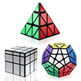 Vdealen Set Speed Cube, Set Cubo Magico con Cubo Piramide, Cubo Megaminx e Cubo Specchio 3x3