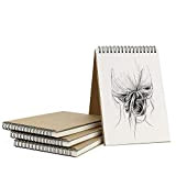 VEESUN Sketchbook A5 Spiralati 4pcs, Album da Disegno Quaderno Schizzi Pagine Bianche Spesso 30 Fogli 160GSM, Copertina Rigida Fogli da ...