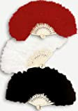 Ventaglio marabout di piume peluche disponibile bianco rosso o nero