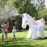 Vercico Gigante Unicorno Gonfiabile Spruzzatore Giocattoli per L'Estate Giocattolo Gonfiabile dello Spruzzo d'Acqua 5.2 ft