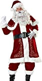 VERNASSA Costume di Natale da Babbo Natale Adulto Deluxe, Babbo Natale Vestito Operato da Uomo Donna