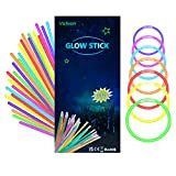 Vicloon Braccialetti Luminosi, 100Pcs Fluorescenti Glow Stick, Bagliore Colorato Bastoni Bulk con Connettori per Party, Feste e Carnevale (Glow2)