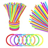 Vicloon Braccialetti Luminosi, 100Pcs Fluorescenti Glow Stick, Bagliore Colorato Bastoni Bulk con Connettori per Party, Feste e Carnevale (Colori Misti)