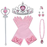 Vicloon Nuovi Costumi da Principessa 7Pcs Set Dono da Tiara, Guanti, Bacchetta Magica, Anello, orecchino, Collana da 3 a 9 ...