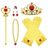 Vicloon Nuovi Costumi da Principessa Set di 8 Pezzi Dono da Tiara, Guanti, Bacchetta Magica, Anello, orecchino, Collana da 3 ...