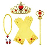 Vicloon Principessa Accessori, Nuovi Costumi da Principessa Set di 8 Pezzi Dono da Tiara/Guanti/Bacchetta Magica/ Anello/orecchino/Collana da 3 a 9 ...