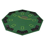 vidaXL Piano da Poker Pieghevole 8 Giocatori Ottagonale Verde Tavolo da Gioco