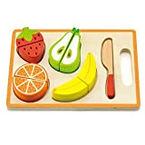 VIGA 50978 - Set da Taglio Frutta in legno, per bambini, Rosa