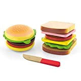 VIGA Hamburger e Sandwich di Legno, Colore Marrone, 50810