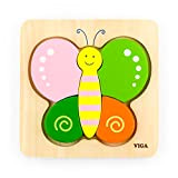 VIGA Toys-Mini Puzzle Butterfly, Colore, 50170