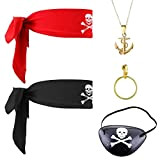 VIKSAUN 5 Pezzi Set di Accessori per Costume da Pirata e Capitano, Set di giochi di ruolo pirata, Bandana da ...