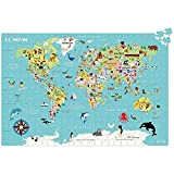 Vilac Mappa del mondo puzzle 500 pezzi Ingela P.A-A partire dagli 8 anni-7619, Multicolore, 7619