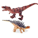 VingaHouse Dinosauro Giocattolo Smulazione di Dinosauro - Allosaurus & Saichania - Stranger Things Giocattolo Educativo Dinosauri per Bambini 4+ Anni