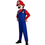 VISVIC Super Mario Luigi Bros Cosplay Fancy Halloween Dress Outfit Costume Unisex Uomo Donna Adulto Bambini Adolescenti，Mario rosso ragazzo，S