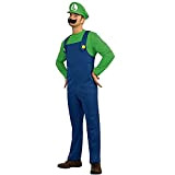 VISVIC Super Mario Luigi Bros Cosplay Fancy Halloween Dress Outfit Costume Unisex Uomo Donna Adulto Bambini Adolescenti，Luigi verde maschile，S