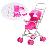 Vivianu - Passeggino rosa da babysitter per giocattoli, Barbie e bambole, l’accessorio preferito delle bambine