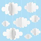 Vordpe Confezione da 16 nuvole finte per soffitto, decorazioni da appendere a nuvole 3D, ornamenti per camera dei bambini, matrimonio, ...