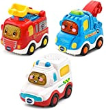 VTech Toot Drivers, Confezione da 3 Veicoli di Emergenza (Motore del Fuoco, Ambulanza, rimorchio), Multicolore, 0.85x0.65x0.6cm, 242163