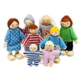 Wagoog Bambole Set Famiglia di Bambole, Legno 8 Persone Mini Figure Bambole Playset Bambole Ragazze Bambini Bambini Bambini Finta Regalo ...