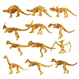 WANGCL 12 pezzi Scavo dinosauro fossili scheletro, simulazione dinosauro giocattoli scavo archeologico dinosauro scheletro, bambini gioco figure dinosauro fossili