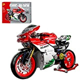 WangSiwe Technology Set da Costruzione Moto per Ducati 1299 Panigale Super Moto, 803 Pezzi Tecnologia Modello Di Moto da Corsa, ...