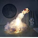 wazaboyja Rocket Night Light - 2022 New 3D Printed Space Shuttle Light Night Light for Space Fans Moon Light Rocket ...