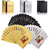 wdede 3 Mazzi Carte da Gioco, Plastica Impermeabile Carte da Poker, Strumento per Trucchi magici Classici, Oro, Argento e Nero ...
