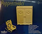 Weico 80154 set in legno da assemblare con armadio e sedia a dondolo per casa delle bambole scala 1/12