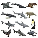 welltop Animali Marini Plastica per Bambini, 12 PCS Creatura del Mare Giocattolo Animale Figure Simulato Solido Mini Animale Modello Plastica ...