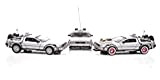 Welly Diecast Car Models Back To The Future 1, 2, 3 Trilogy Delorean Time Machine Set auto, scala 1/24, Argento, ...