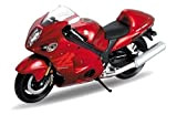 Welly DieCast Modello Moto SUZUKI HAYABUSA rosso metallo 1:18 4.3"