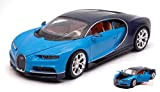 Welly MODELLINO in Scala Compatibile con Bugatti CHIRON Light Blue/Dark Blue 1:24 WE24077BL