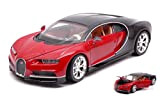 Welly MODELLINO in Scala Compatibile con Bugatti CHIRON Red/Black 1:24 WE24077R