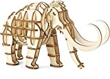 WESTCRAFT Puzzle con animali in legno 3D per bambini, molti pezzi – Puzzle in legno di dinosauro T-Rex/mammuth/gorilla/elefante/cavalluccio marino/rinoceronte/dinosauro/tigre/gufo (Mammuth)