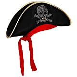 Widmann 2594K - Cappello da Pirata in Velluto con Teschio Borchiato e Bandana